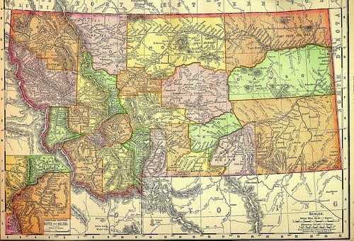 old map of Montana photo