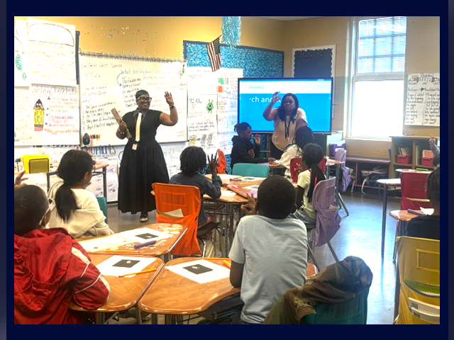 Teachers delivering phonics instruction at Charles A. Brown Elementary School in Birmingham.