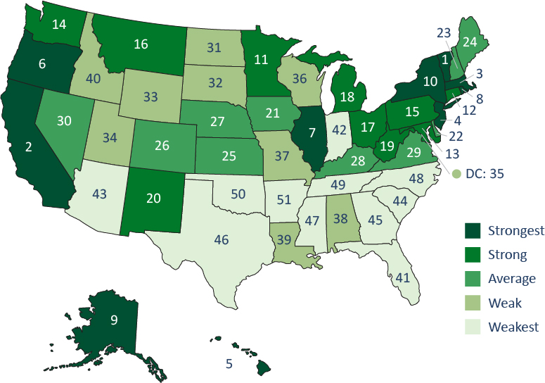 Figure F-1. Teacher unions are strongest in “blue” states.