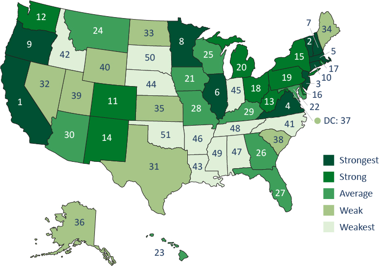 Figure 4. Teacher unions tend to be more politically involved in blue states.