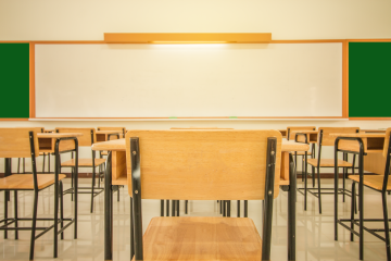 desks in classroom