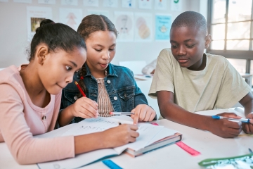 Students working together