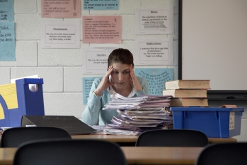 Overwhelmed school teacher