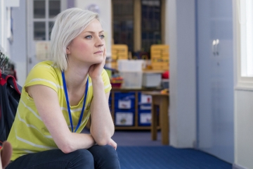 Overwhelmed school teacher