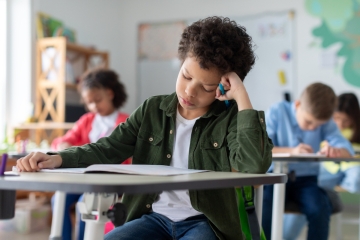 Bored student in classroom