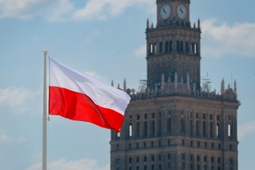 Flag of Poland in Warsaw
