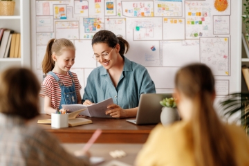 Teacher in a classroom