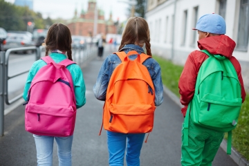 Students walking to school