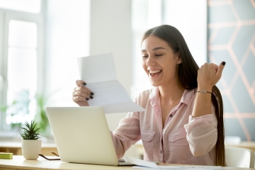 Teenager happy about letter