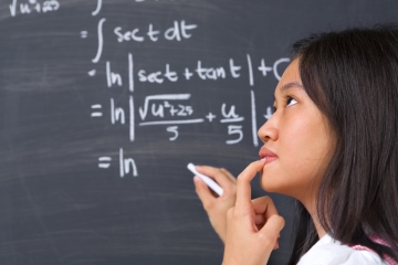 Student doing calculus