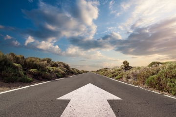 Arrow on a road