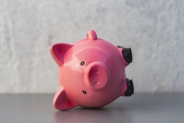 Fallen piggy bank