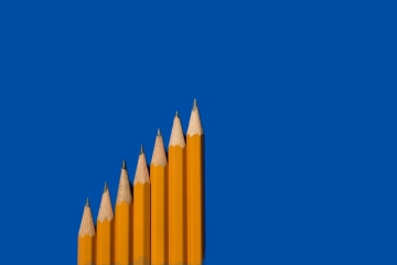 Pencils in a row