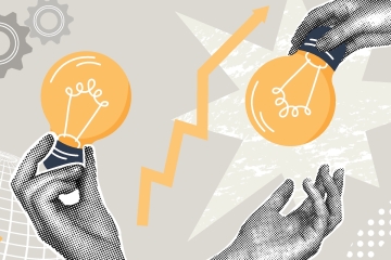 Hands holding lightbulbs