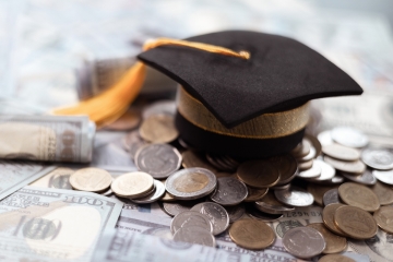 Graduation cap and money