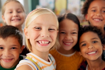 Happy students in school