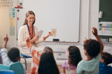Teacher in a classroom