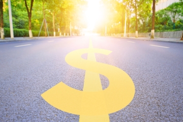 Road with dollar sign