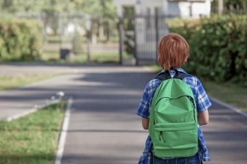 Student going to school