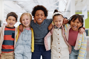 Happy students in school