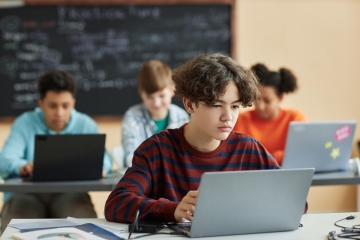 Students on computers