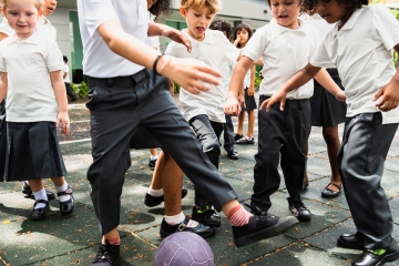Boys playing at school