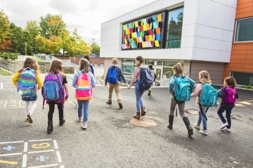 Students walking to school