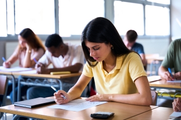 Student taking a test
