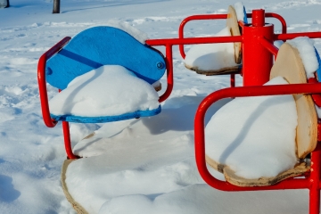 Playground with snow