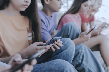 Teenagers on phones