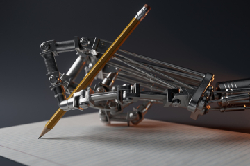 Robot holding a pencil
