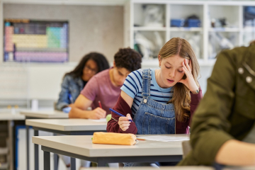 Student taking test 