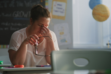 Stressed teacher