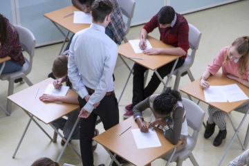 Students taking tests