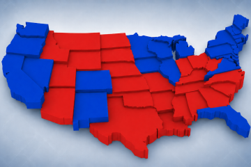 US red-blue political map