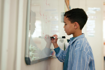 Student doing math
