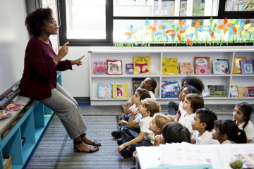Teacher and students