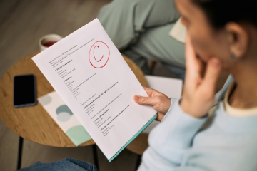 C grade on a test