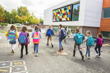 Students walking to school