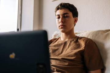 Teen using a computer