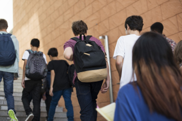 Students walking to school