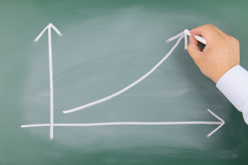 Rising arrow on a graph