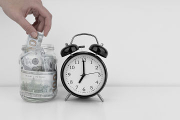 Clock and money jar
