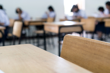 Empty school desk
