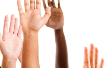 hands raised