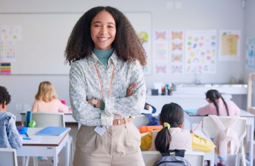 Happy school teacher
