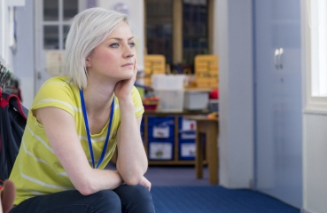 Overwhelmed school teacher