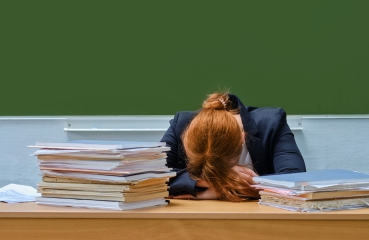 Upset school teacher