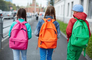 Students walking to school