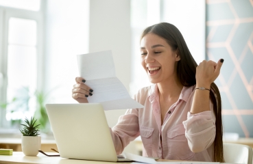 Teenager happy about letter